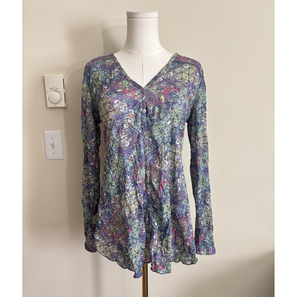 Y2K Sno Skins Top Abstract Boho Hippie Psychedelic Womens XS Small Fairy Cute